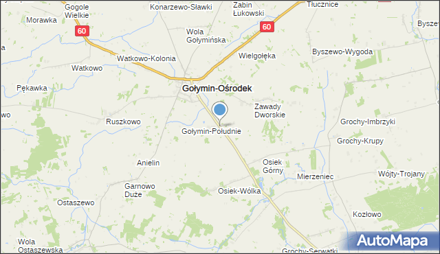 mapa Nowy Gołymin, Nowy Gołymin na mapie Targeo